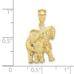 10K 2-D Elephant w/ Raised Trunk Charm - Image 3
