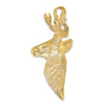10K 3-D Textured Deer Head Charm - Image 2