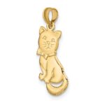 10K 3-D Polished Sitting Cat w/Bow Charm - Image 5