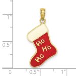 10K Enamel HO HO HO Christmas Stocking Charm - Image 3