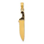 10K W/ Black Enamel 3-D Butcher Knife Charm - Image 4