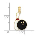10K Enamel Bowling Ball and Pin Charm - Image 3