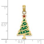 10K Enamel Green Christmas Tree W/ Red Star Charm - Image 3