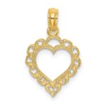 10K Heart w/ Lace Trim Charm