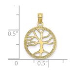10K  Small Tree Of Life In Round Frame Charm - Image 3
