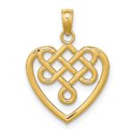 10K Small Celtic Knot Heart Charm