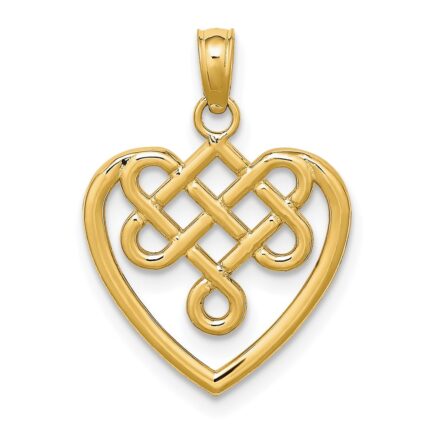 10K Small Celtic Knot Heart Charm