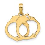 10K Moveable Handcuffs Charm