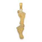 10K Polished Double Vertical Feet Charm - Image 4