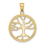 10K Large Tree Of Life In Round Frame Charm - Image 4