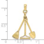 10K 3-D Moveable Garden Tool Collection Charm - Image 3