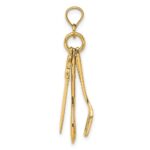 10K 3-D Moveable Spatula, Spoon, and Knife Charm - Image 2