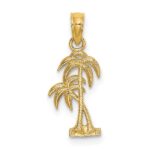 10K Textured Double Palm Tree Charm
