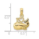 10K Polished  I HEART WHALES Charm - Image 3