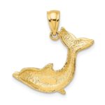 10K Textured Dolphin Jumping Charm - Image 4
