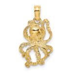 10K 2-D Textured Octopus Charm