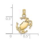 10K 2-D Polished Crab Charm - Image 3