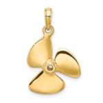 10K 3-D Polished Three Blade Propeller Charm - Image 4