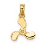 10K 3-D Polished Mini Three Blade Propeller Charm - Image 4