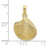 10K Textured 2-D Clam Shell Charm - Image 4