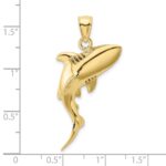 10K 3-D Polished Shark Charm - Image 4
