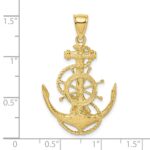 10K 2-D Anchor and Wheel Charm - Image 2