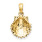 10K 2-D Beaded Scallop Shell Charm - Image 4