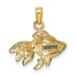 10K 2-D  Textured Gold Fish Charm - Image 4