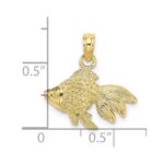 10K 2-D  Textured Gold Fish Charm - Image 3