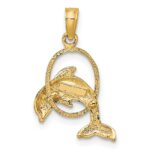 10K Polished Dolphin Jumping Through Hoop Charm - Image 3