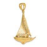 10K 3-D Polished Sailboat Charm - Image 5