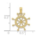 10K 2-D Ship Wheel Charm - Image 2