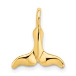 10K Polished Mini Whale Tail Charm