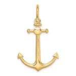 10K 3-D Small Anchor w/ Shackle Bail Charm - Image 4