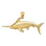 10K 2-D Polished/Satin Swordfish Charm