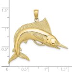 10K 2-D Polished / Satin STRIPED MARLIN Charm - Image 3