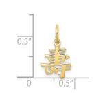 10k Solid Polished Chinese Long Life Charm - Image 3