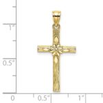10K Cross w/ Flower Charm - Image 3