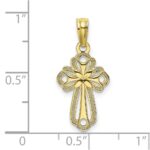 10K Cut-Out Polished Textured Cross Charm - Image 4