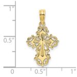 10K Cut-Out Delicate Cross Charm - Image 3