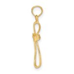 10K 3-D Engraved Polished Twisted Cross Charm - Image 2