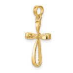 10K 3-D Engraved Polished Twisted Cross Charm - Image 5