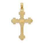 10K Beaded Tip Cross w/ Heart Center Charm - Image 4