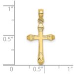 10K Polished Beveled Tips Cross Charm - Image 3