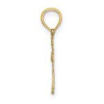 10K Textured Mini Cross w/ Heart Charm - Image 2