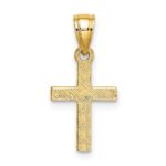 10K Diamond Shape Center Mini Cross Charm - Image 4