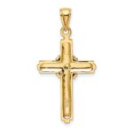 10K Beaded Center Design Cross Charm - Image 4