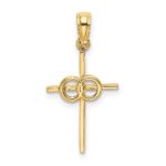 10K Polished Infinity Circles Cross Charm