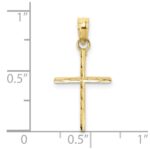 10K D/C Polished Cross Charm - Image 3