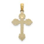 10K Polished and Textured Fancy Cross Charm - Image 4